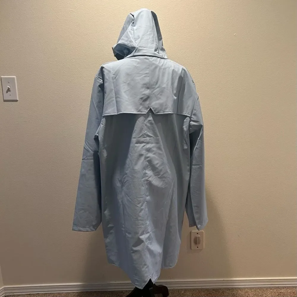 NWT Large Rains Unisex Waterproof Long Jacket Sky - Picture 6 of 10